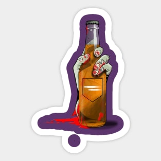 Zombie Hand Double Tap on Purple Sticker